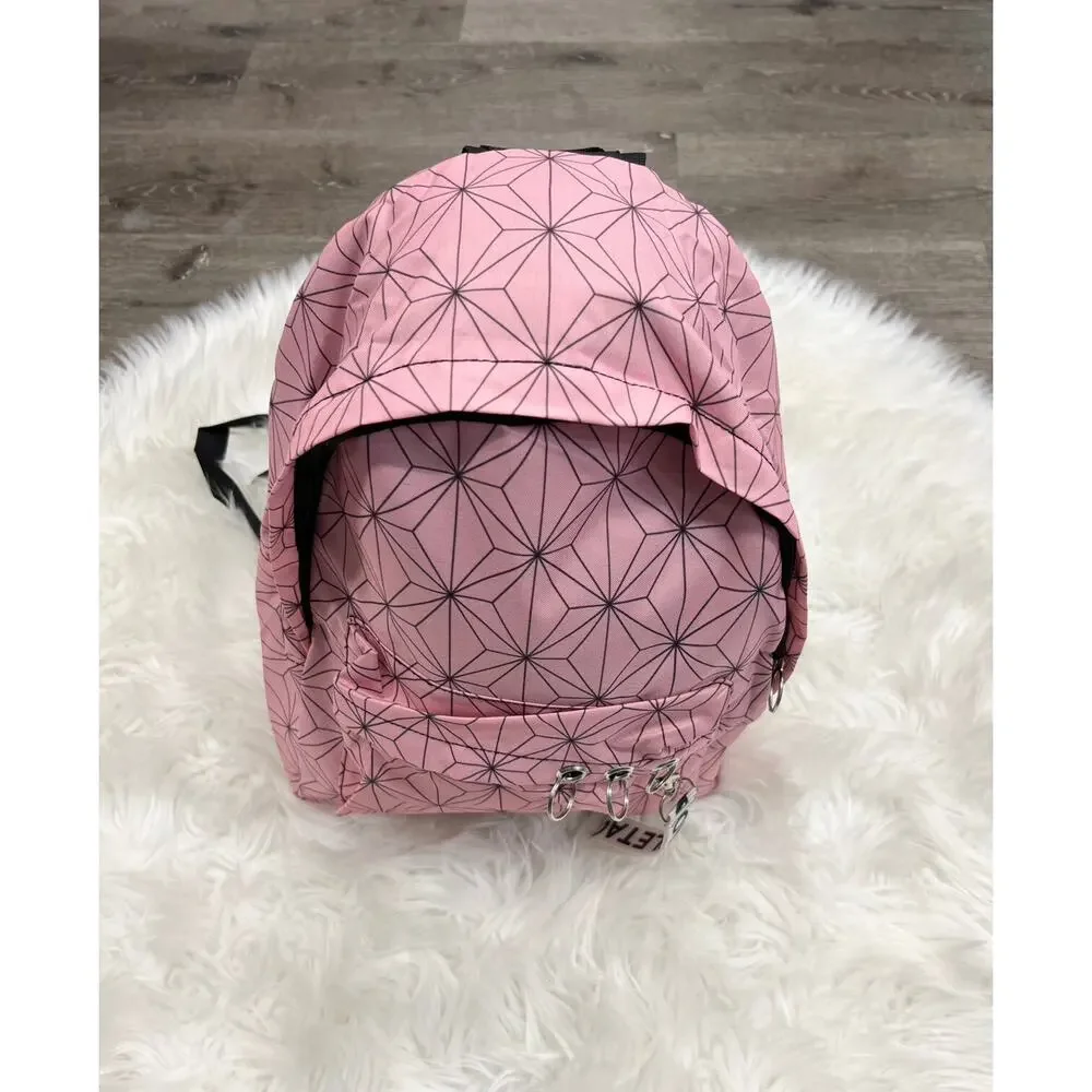 Pink Geometric Designed Backpack 16